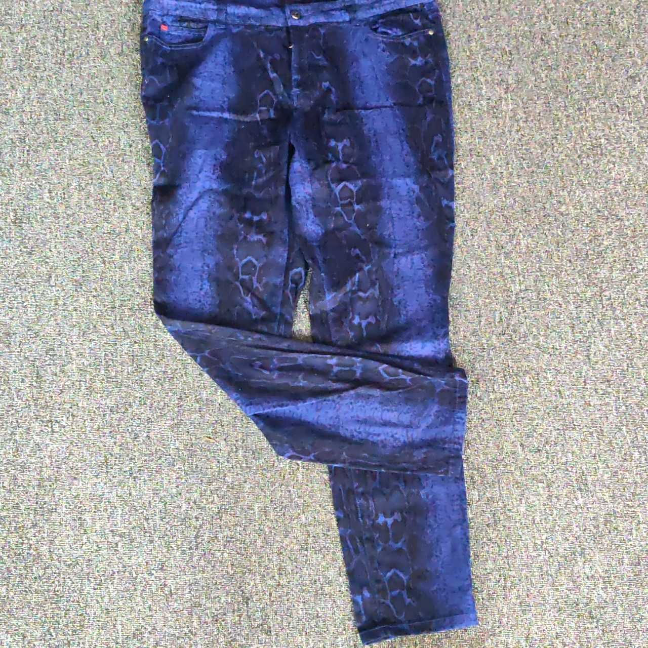 Sofia Vergara Python Pattern Blue Jeans